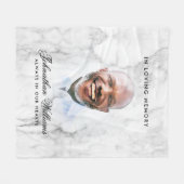 Eenvoudig wit marmer aangepaste tekst foto herdenk fleece deken (Voorkant (Horizontaal))