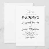 Eenvoudig Wit met Rings Wedding Kaart (Voorkant / Achterkant)