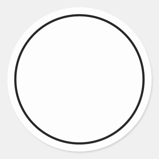 Eenvoudig wit met zwarte rand ronde sticker (Voorkant)