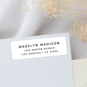 Eenvoudig wit minimalistisch elegant retouradres etiket