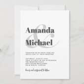 Eenvoudig wit modern minimalistisch huwelijk kaart (Voorkant)