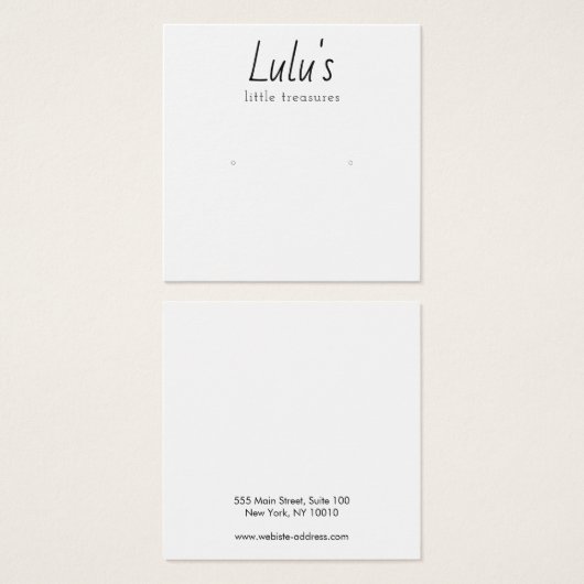 Eenvoudig, wit, paarsgewijs beeldscherm vierkante visitekaartjes (Voorkant /achterkant)