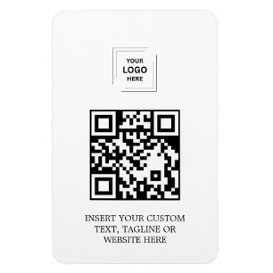 Eenvoudig Wit QR-merkidentiteitsontwerp Magneet