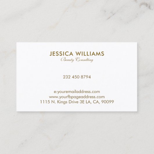 Eenvoudig wit Visitekaartje (Achterkant)