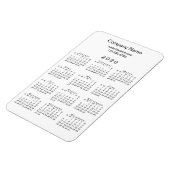 Eenvoudig Wit Zwart 2020 Kalender Bedrijfsnaam Inf Magneet (Linkerzijde)