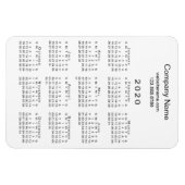 Eenvoudig Wit Zwart 2020 Kalender Bedrijfsnaam Inf Magneet (Horizontaal)