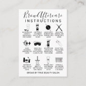 Eenvoudig Wit Zwart Brows Aftercare Icon Visitekaartje (Voorkant)