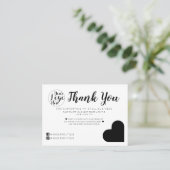 Eenvoudig wit zwart hart Logo - Hartelijk dank Visitekaartje (Staand voorkant)