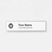 Eenvoudig Witte Bedrijfs Logo Naam Winst Deurbordje (Voorkant)