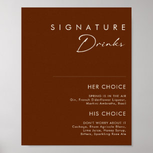 Eenvoudig Woestijn Donker Kaneel Handtekening Dran Poster