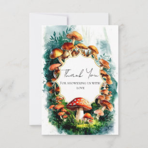 Eenvoudig Woodland Mushroom Baby shower Bedankkaart