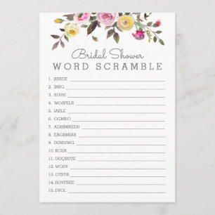 Eenvoudig Word Scramble Shower Game Kaart
