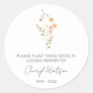 Eenvoudig Zaadpakket Voor Wildbloemen-herdenking Ronde Sticker