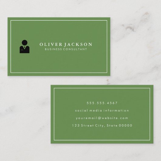 Eenvoudig Zakelijk Icoon Visitekaartje (Voorkant / Achterkant)