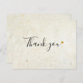 Eenvoudig Zakelijk Rustiek Boho Gouden Hart Script Bedankkaart (Voorkant / Achterkant)