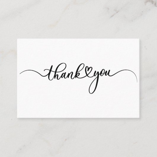 Eenvoudig zakelijk script Bedankt Visitekaartje (Voorkant)