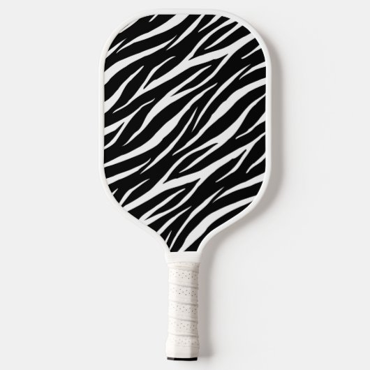 Eenvoudig zebraprint zwart-wit modern patroon pickleball paddle (Achterkant)