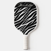 Eenvoudig zebraprint zwart-wit modern patroon pickleball paddle (Voorkant)