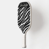 Eenvoudig zebraprint zwart-wit modern patroon pickleball paddle (Links)