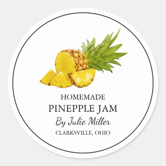 Eenvoudig Zelfgemaakt Ananas Jam Label (Voorkant)