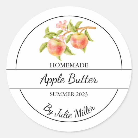 Eenvoudig zelfgemaakt Apple Butter Label (Voorkant)