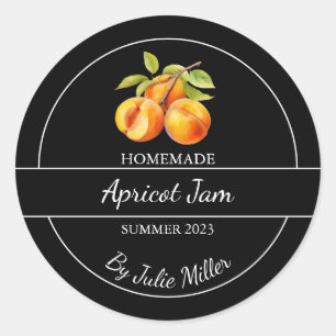 Eenvoudig Zelfgemaakt Apricot Jam Label Zwart