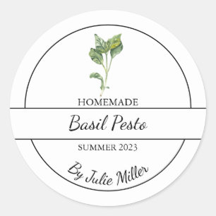Eenvoudig zelfgemaakt Basil Pesto Label