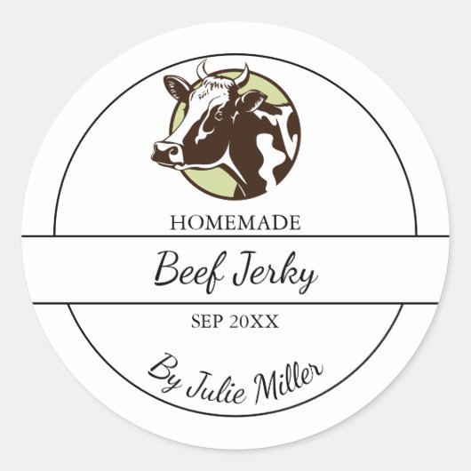 Eenvoudig Zelfgemaakt Beef Jerky Label (Voorkant)