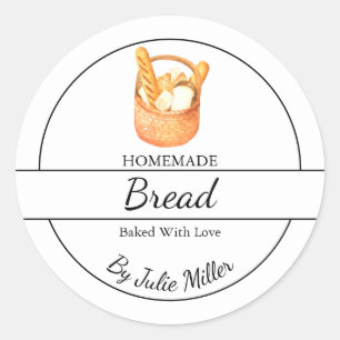 Eenvoudig zelfgemaakt broodlabel ronde sticker