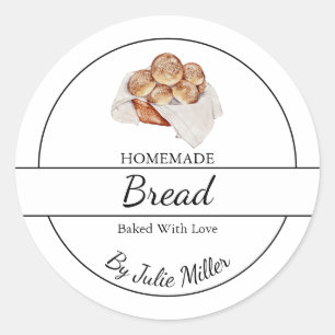 Eenvoudig zelfgemaakt broodlabel ronde sticker