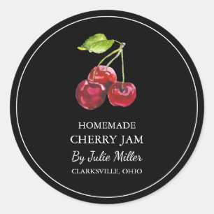 Eenvoudig zelfgemaakt Cherry Jam Label
