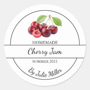 Eenvoudig zelfgemaakt Cherry Jam Label