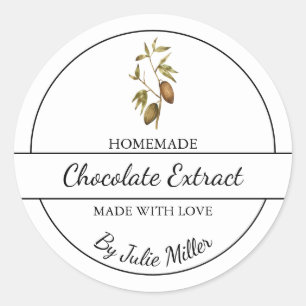 Eenvoudig zelfgemaakt chocolade extract label