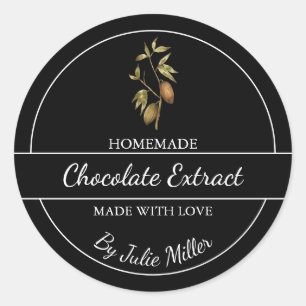 Eenvoudig zelfgemaakt chocolade extract label