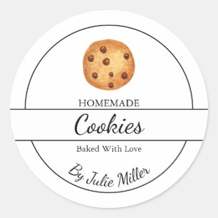 Eenvoudig zelfgemaakt cookielabel ronde sticker