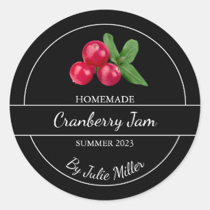 Eenvoudig zelfgemaakt cranberry jam label
