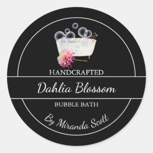 Eenvoudig zelfgemaakt Dahlia Bubble Bath Label
