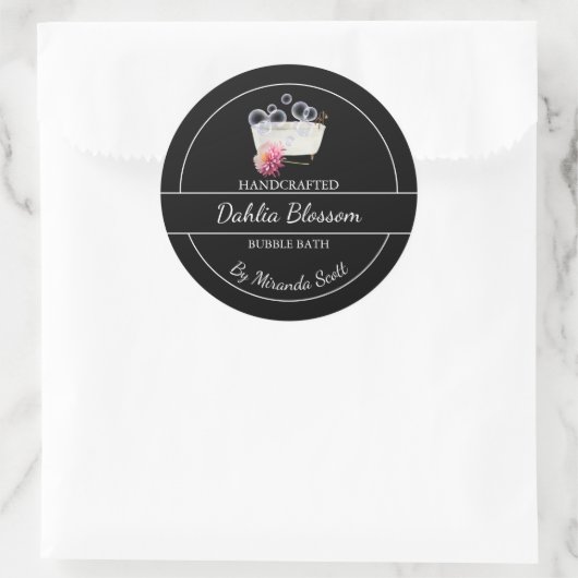 Eenvoudig zelfgemaakt Dahlia Bubble Bath Label (Tas)