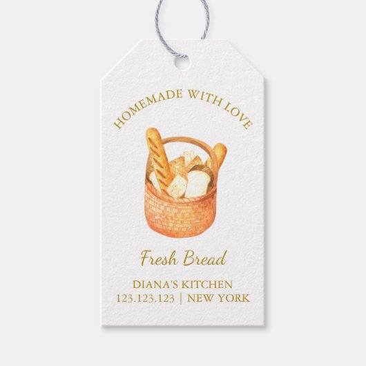 Eenvoudig zelfgemaakt Fresh Bread Hang Label | Wit Cadeaulabel (Voorkant)