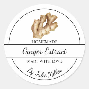 Eenvoudig zelfgemaakt gember extract label