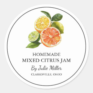 Eenvoudig zelfgemaakt gemengd citrus jam label