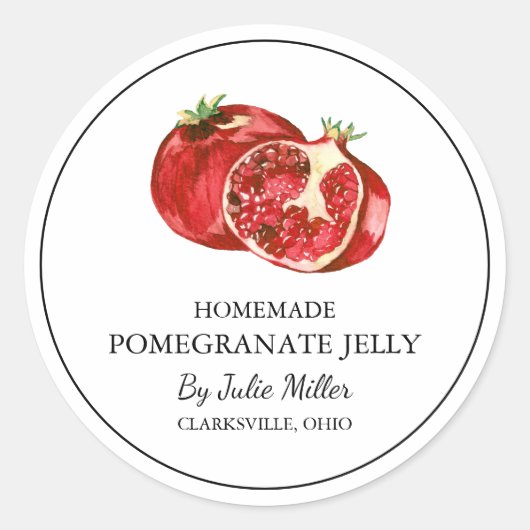 Eenvoudig Zelfgemaakt Granaatappel Jelly Label (Voorkant)