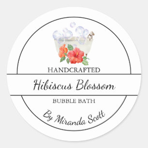 Eenvoudig zelfgemaakt Hibiscus Bubble Bath Label