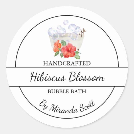 Eenvoudig zelfgemaakt Hibiscus Bubble Bath Label (Voorkant)