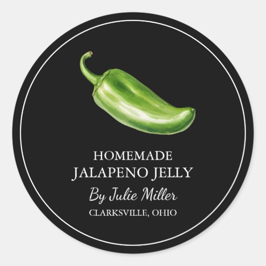 Eenvoudig Zelfgemaakt Jalapeno Jelly Label (Voorkant)
