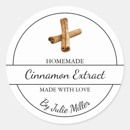 Eenvoudig zelfgemaakt kaneel extract label (Voorkant)