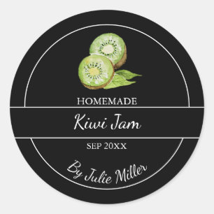Eenvoudig zelfgemaakt Kiwi Jam Label Zwart