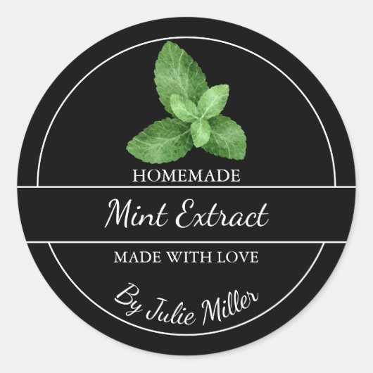 Eenvoudig zelfgemaakt mint extract label (Voorkant)