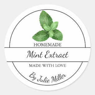 Eenvoudig zelfgemaakt mint extract label