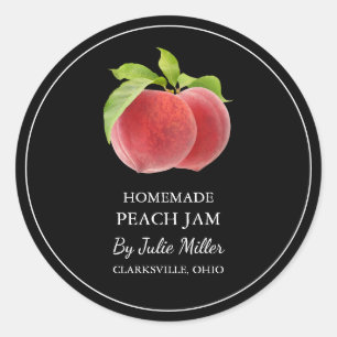 Eenvoudig zelfgemaakt perzik jam label